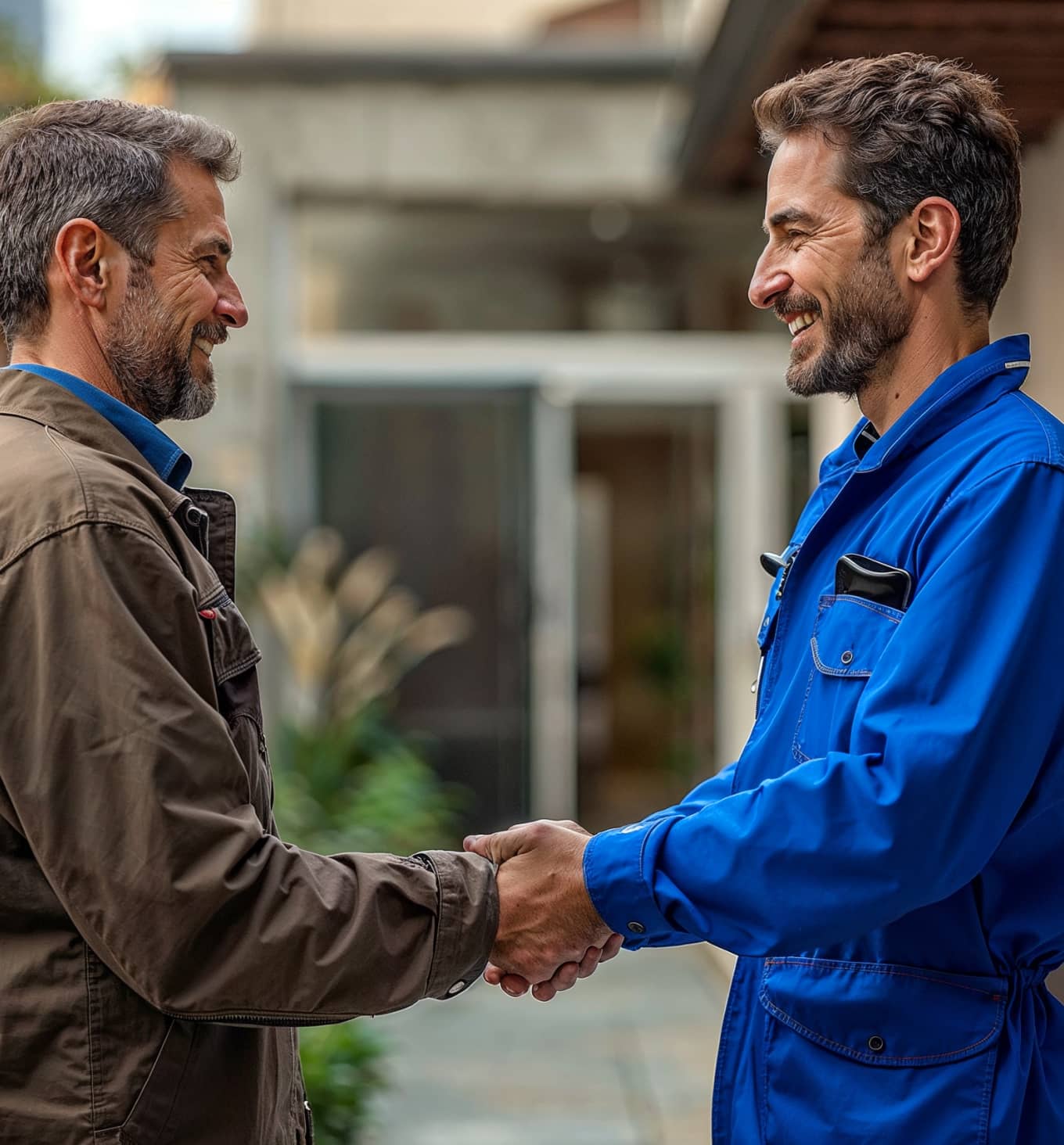 Stranka se rokuje z monterjem